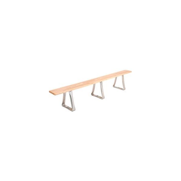 Global Industrial Locker Room Bench, Hardwood With Trapezoid Legs, 96 x 9-1/2 x 17 184993 - main